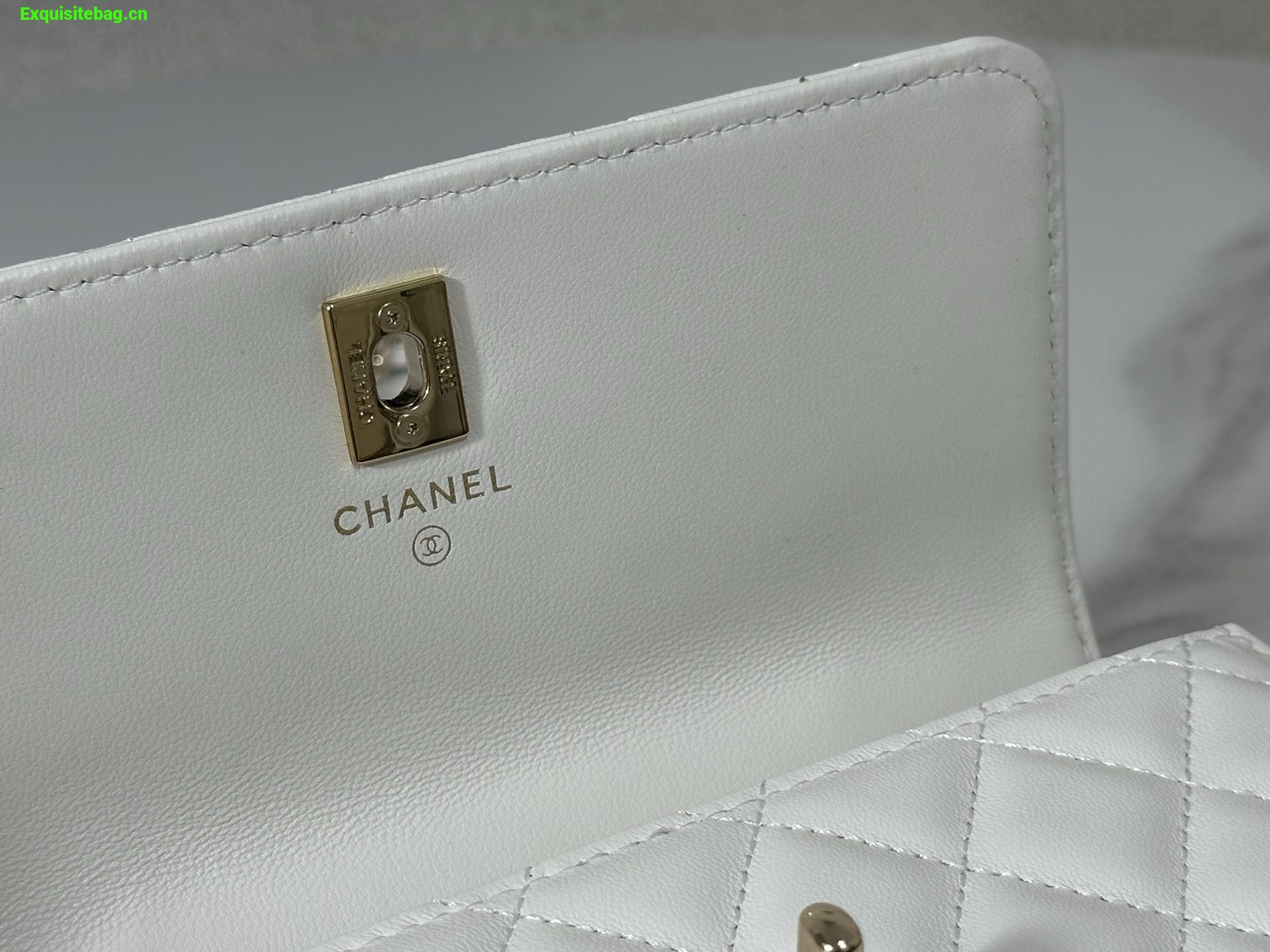 Chanel Lambskin Quilted Pick Me Up Wallet On Chain WOC White