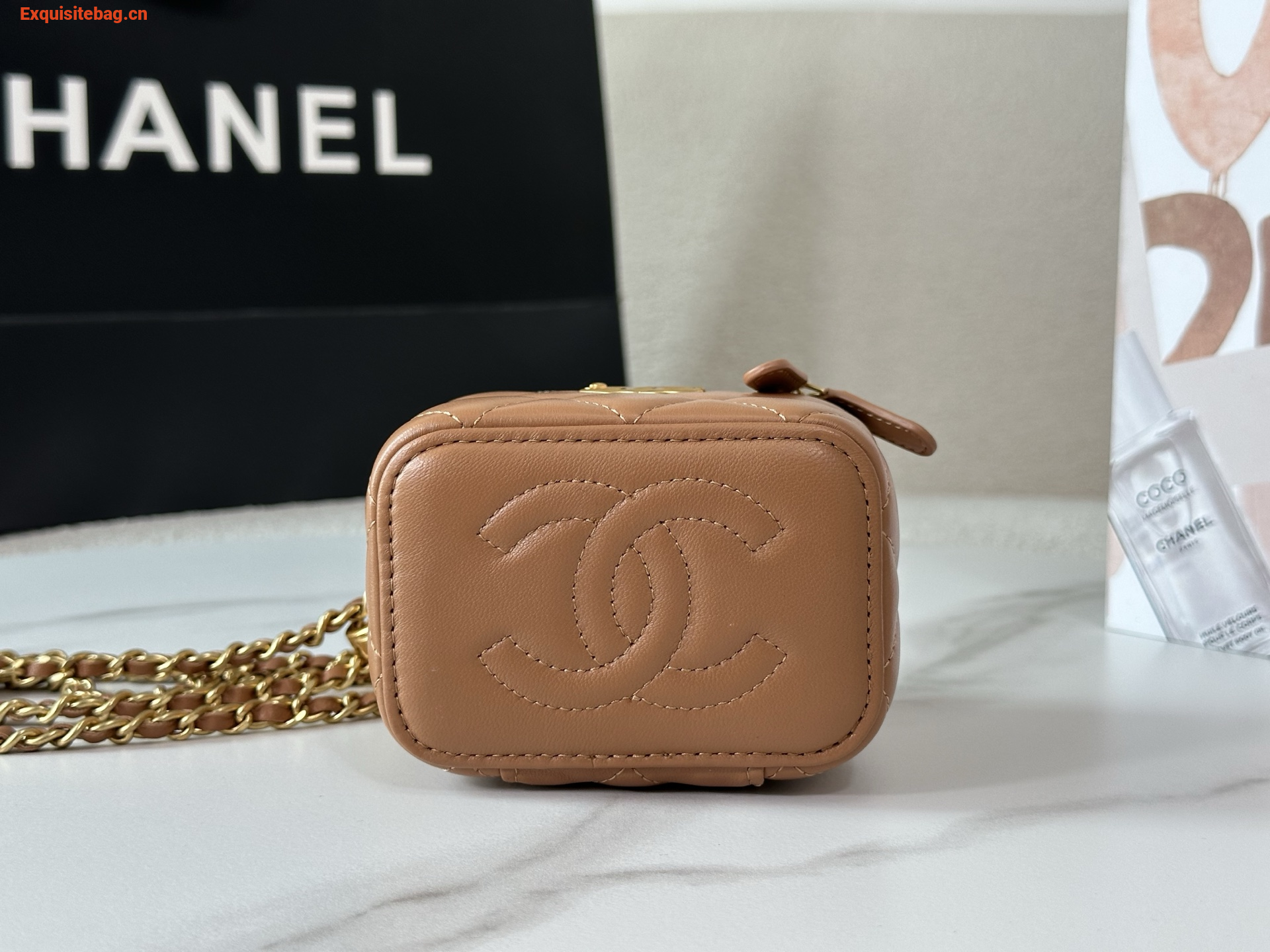 Chanel Trendy CC Vanity leather handbag Brown, Leather