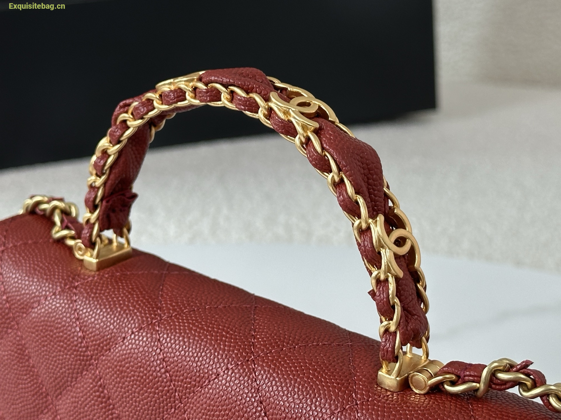 Chanel Caviar Quilted Wallet On Chain WOC Burgundy