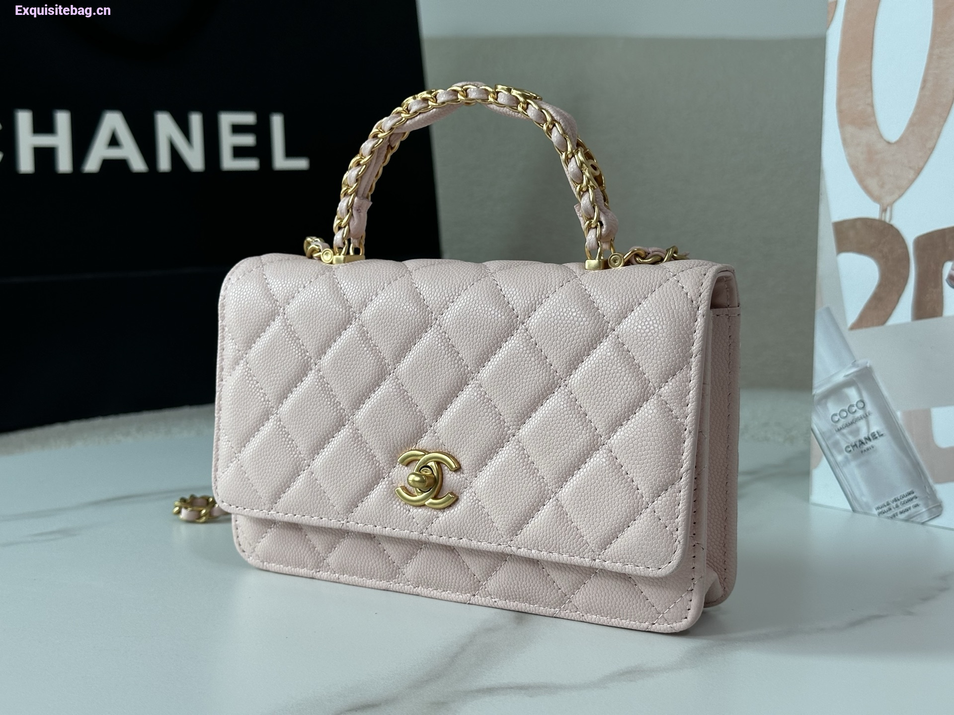 Chanel Caviar Quilted Wallet On Chain WOC Pink