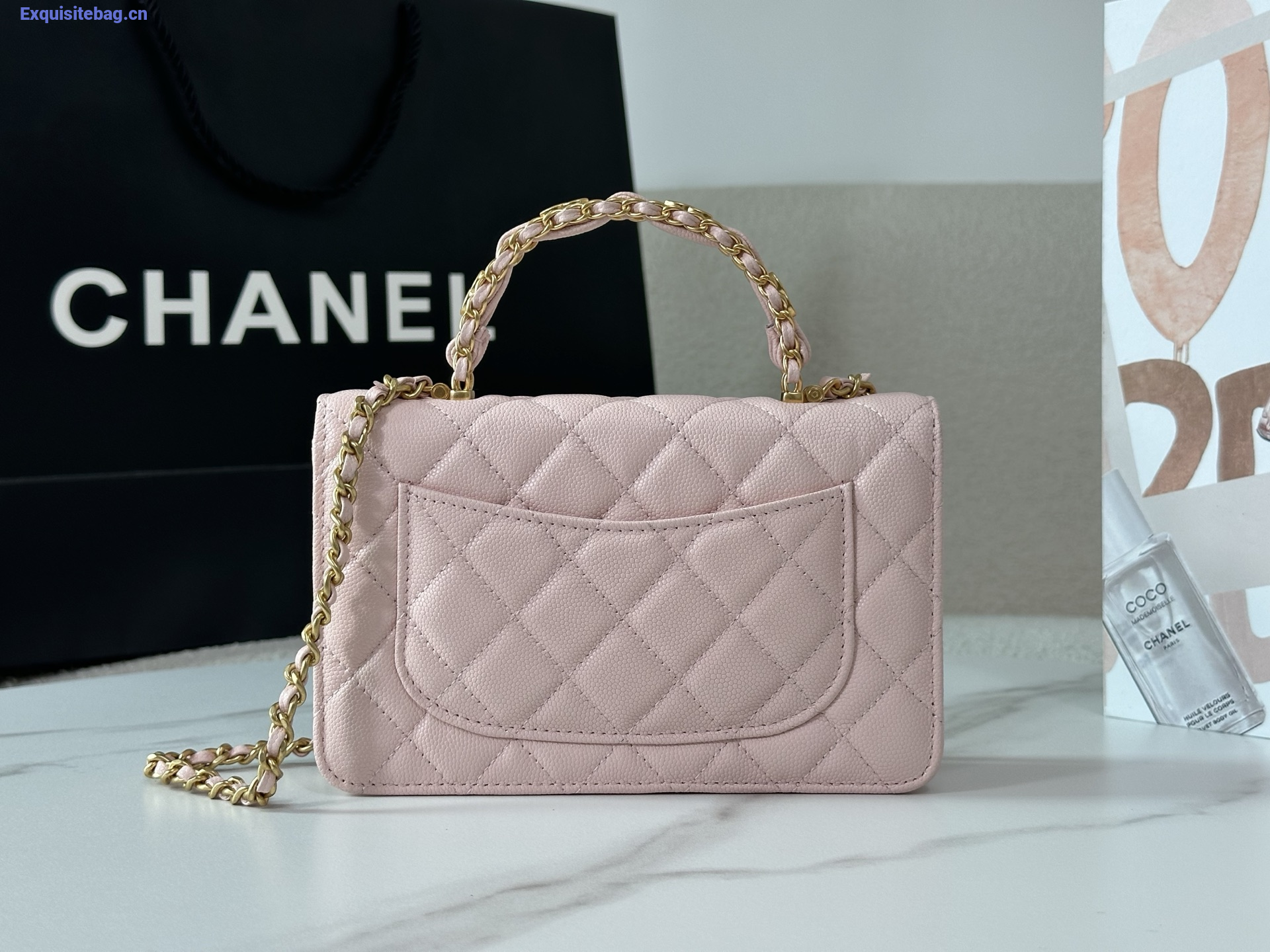 Chanel Caviar Quilted Wallet On Chain WOC Pink