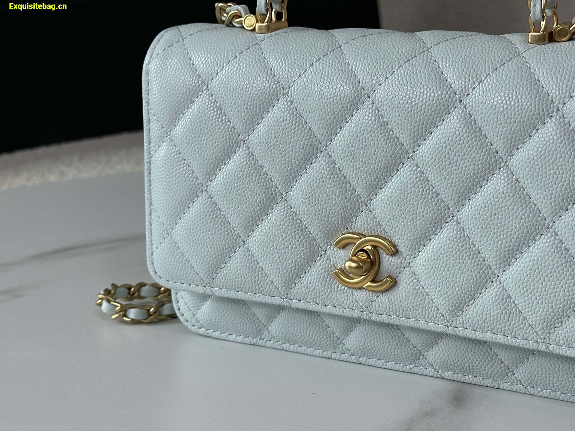 Chanel Caviar Quilted Wallet On Chain WOC White