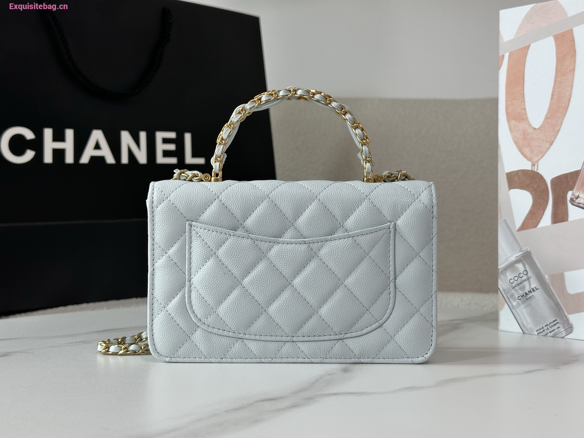 Chanel Caviar Quilted Wallet On Chain WOC White
