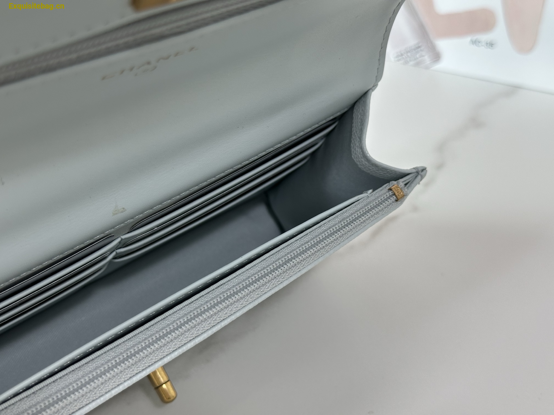 Chanel Caviar Quilted Wallet On Chain WOC White