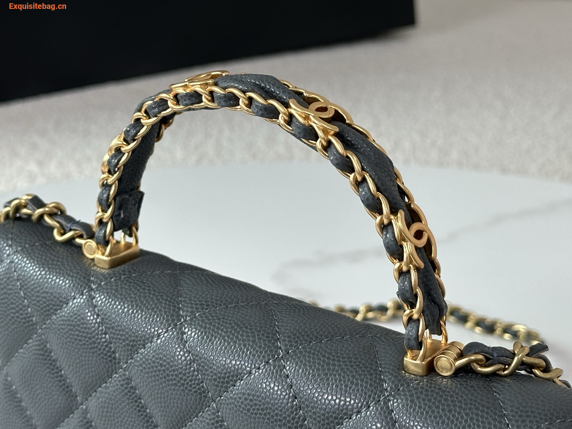 Chanel Caviar Quilted Wallet On Chain WOC Grey