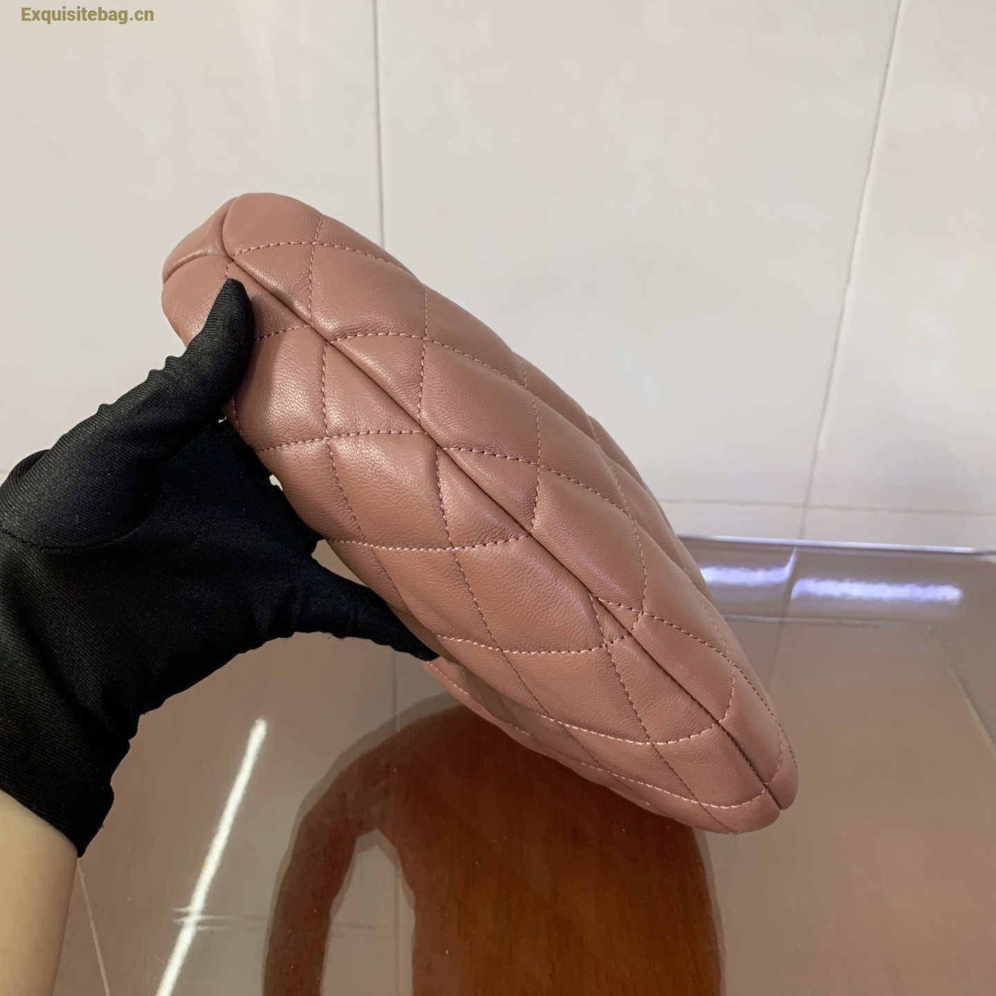 Saint Laurent Le 5 A 7 Small Embossed Suede Hobo Bag