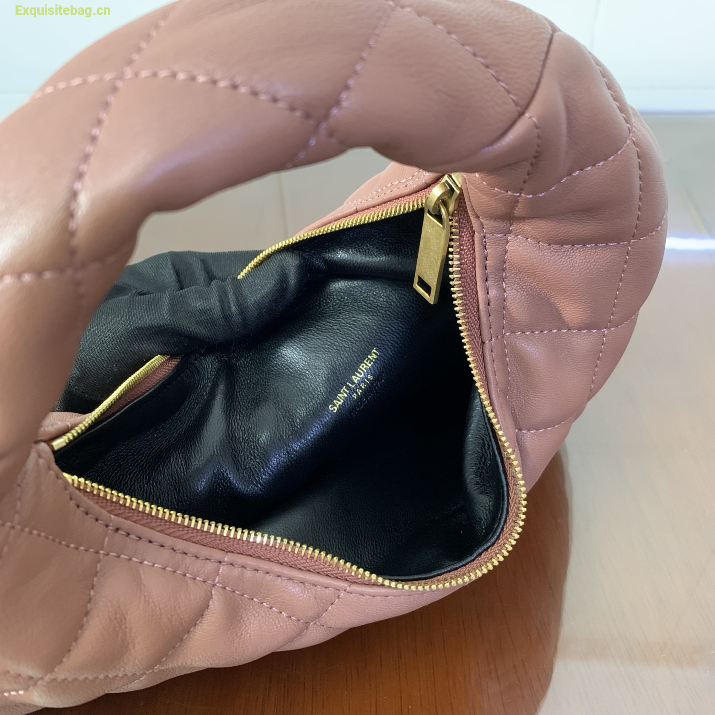 Saint Laurent Le 5 A 7 Small Embossed Suede Hobo Bag