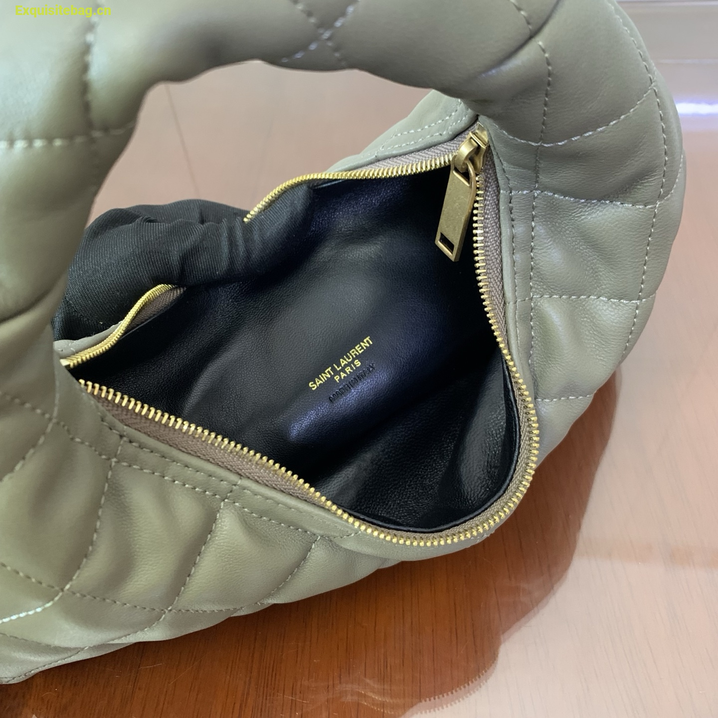 Saint Laurent Le 5 A 7 Small Embossed Suede Hobo Bag