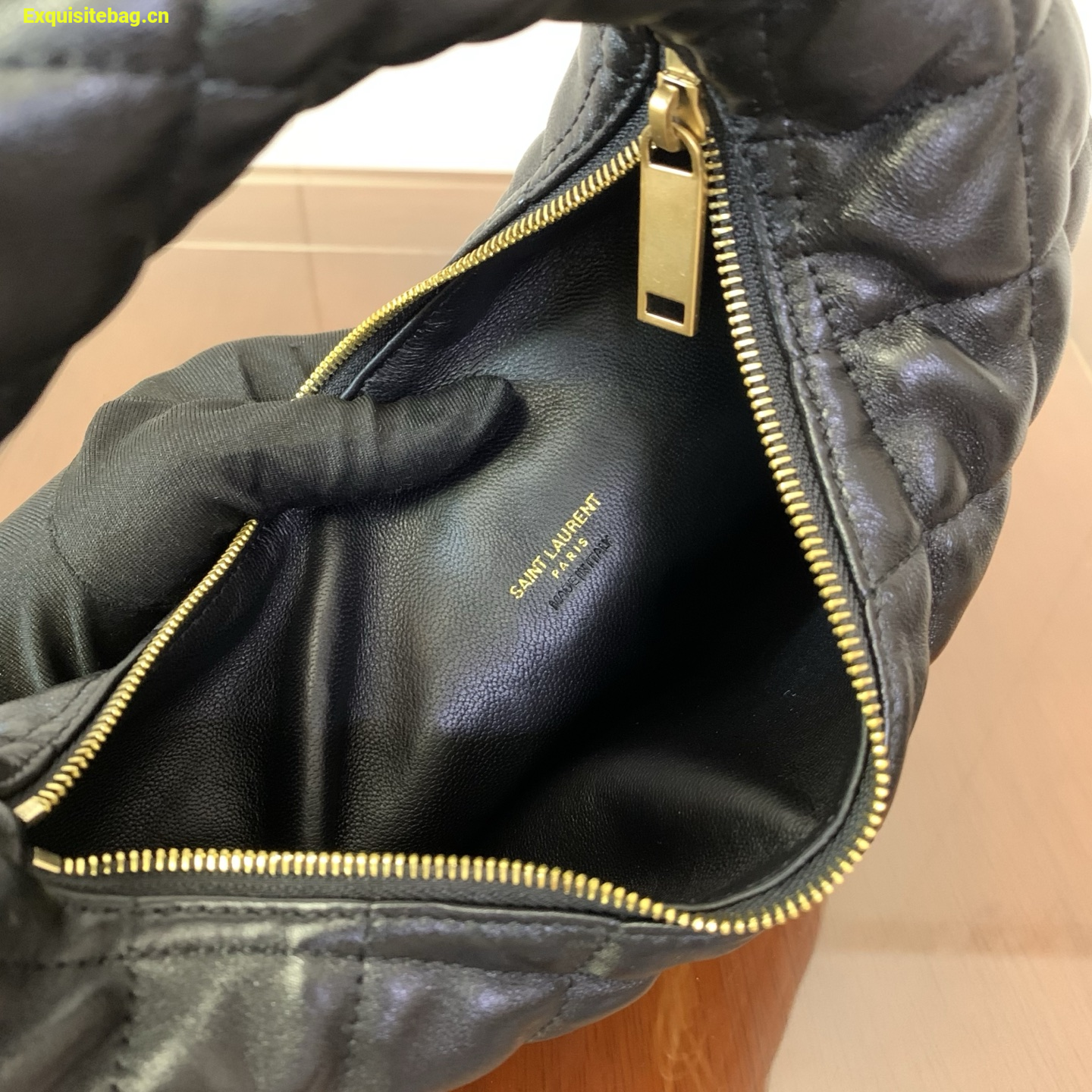 Saint Laurent Le 5 A 7 Small Embossed Suede Hobo Bag,Black