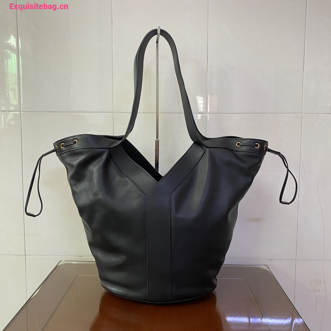 Saint Laurent Black Leather Y Tote Bag