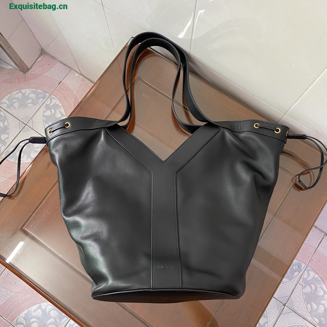 Saint Laurent Black Leather Y Tote Bag