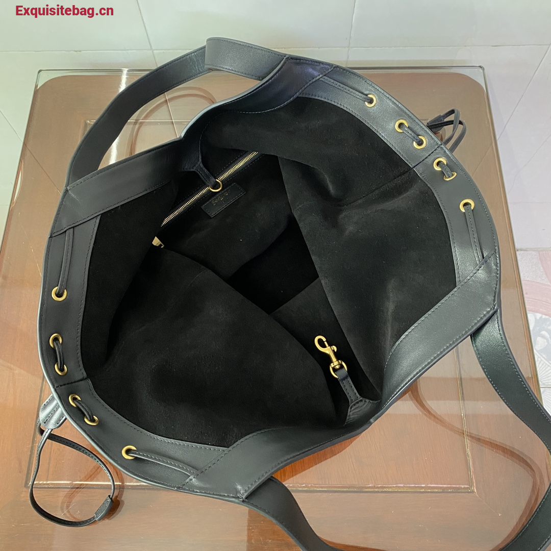 Saint Laurent Black Leather Y Tote Bag