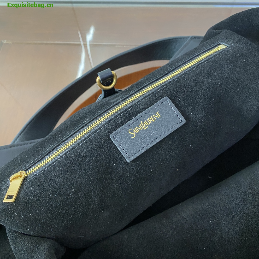 Saint Laurent Black Leather Y Tote Bag