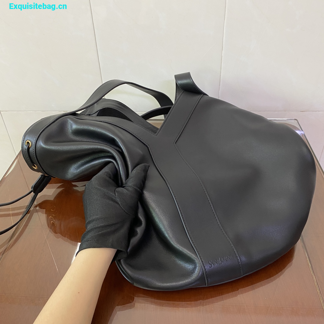 Saint Laurent Black Leather Y Tote Bag