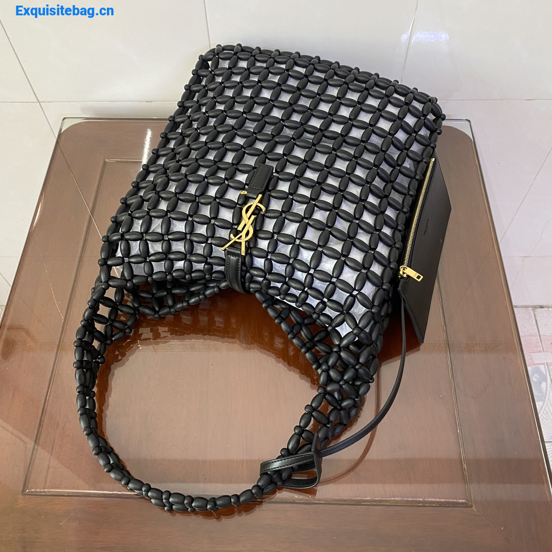 Saint Laurent LE 5 7 large in wood beads Black