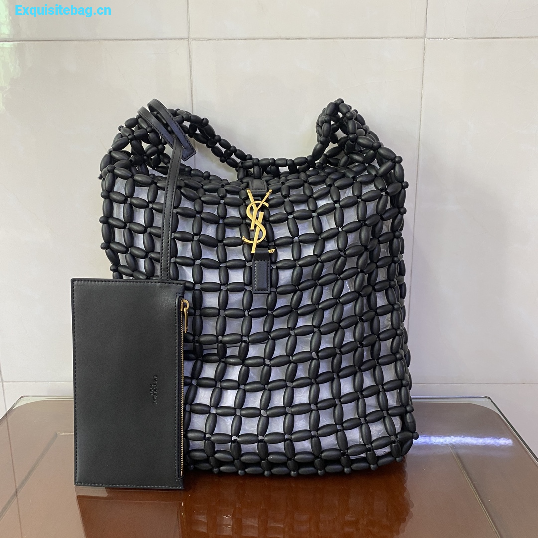 Saint Laurent LE 5 7 large in wood beads Black