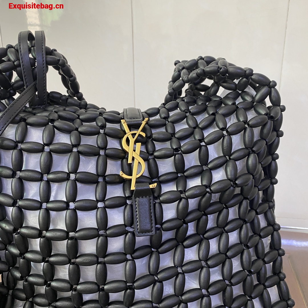 Saint Laurent LE 5 7 large in wood beads Black