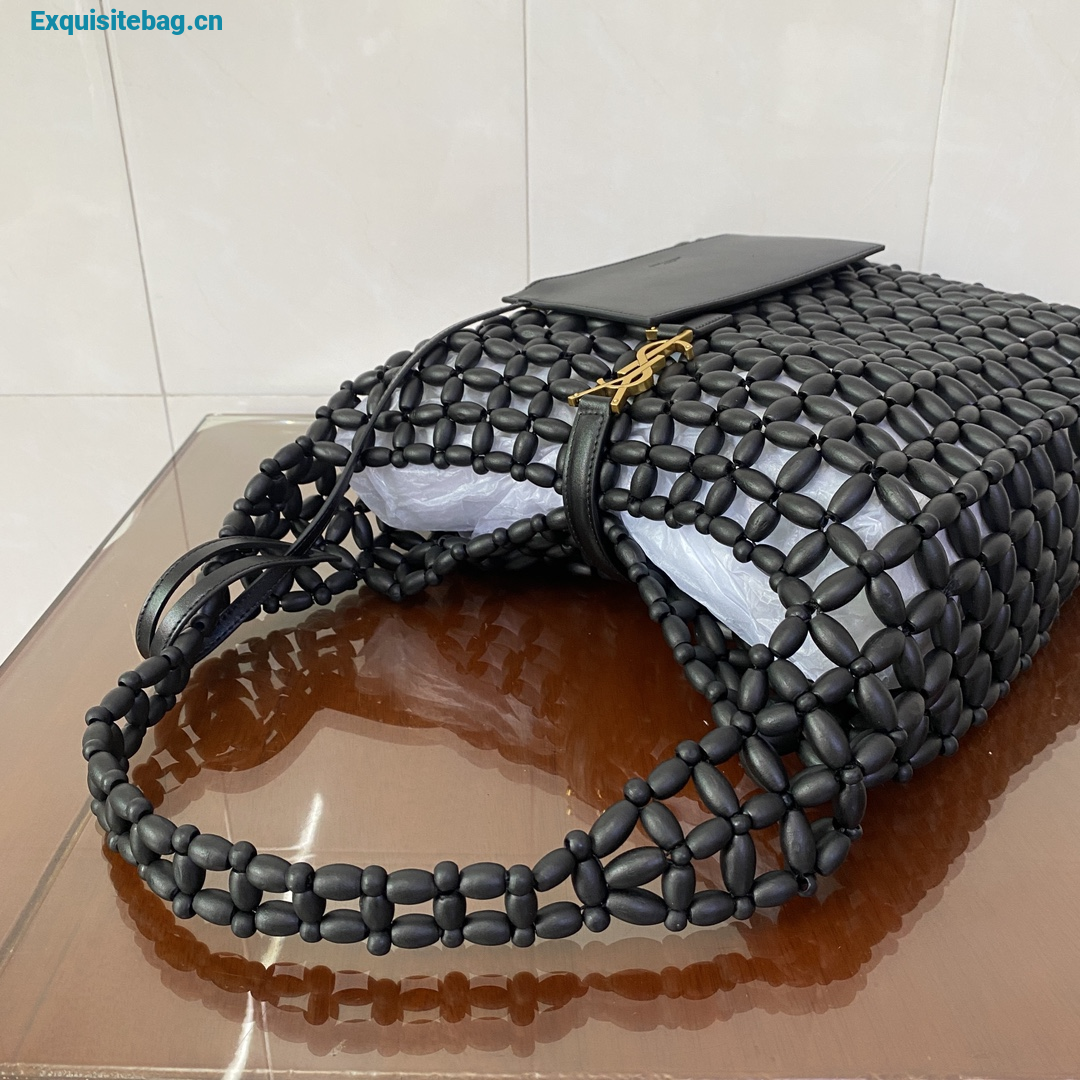 Saint Laurent LE 5 7 large in wood beads Black