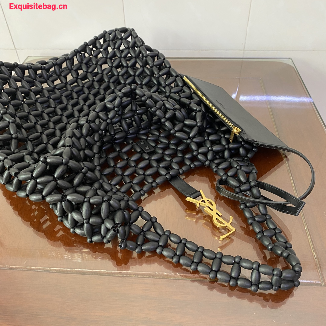 Saint Laurent LE 5 7 large in wood beads Black