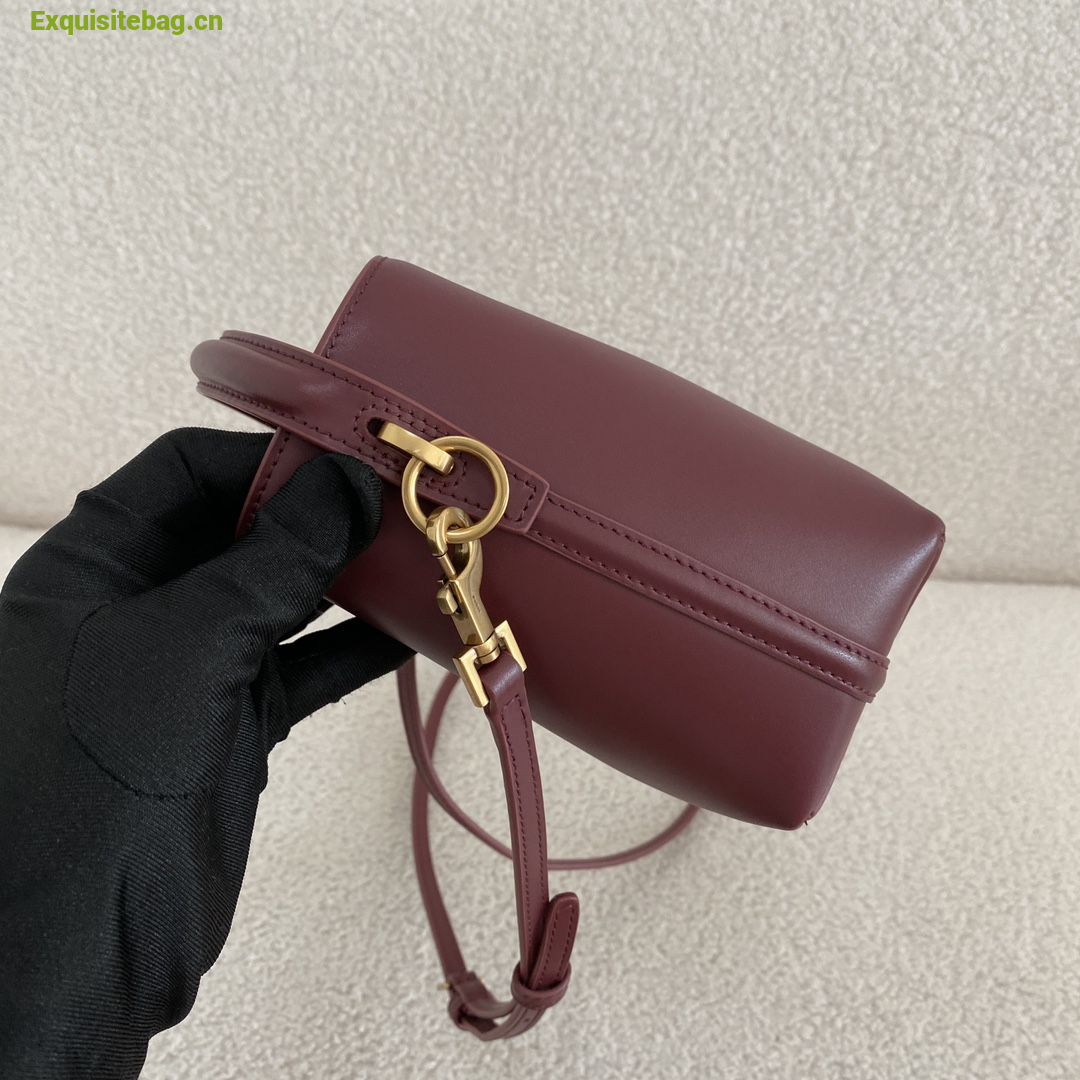 Saint Laurent LE 37 Mini Bucket Bag Burgundy