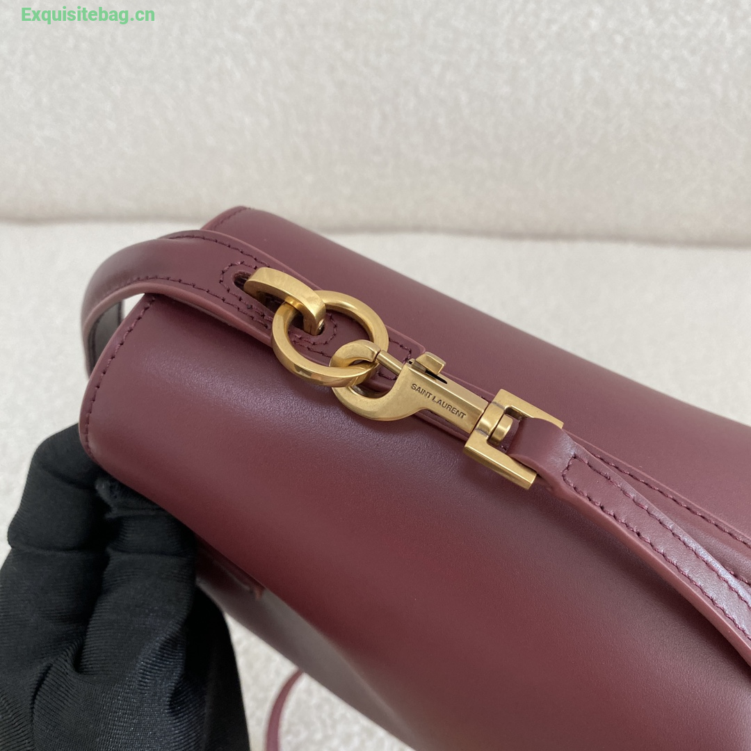Saint Laurent LE 37 Mini Bucket Bag Burgundy
