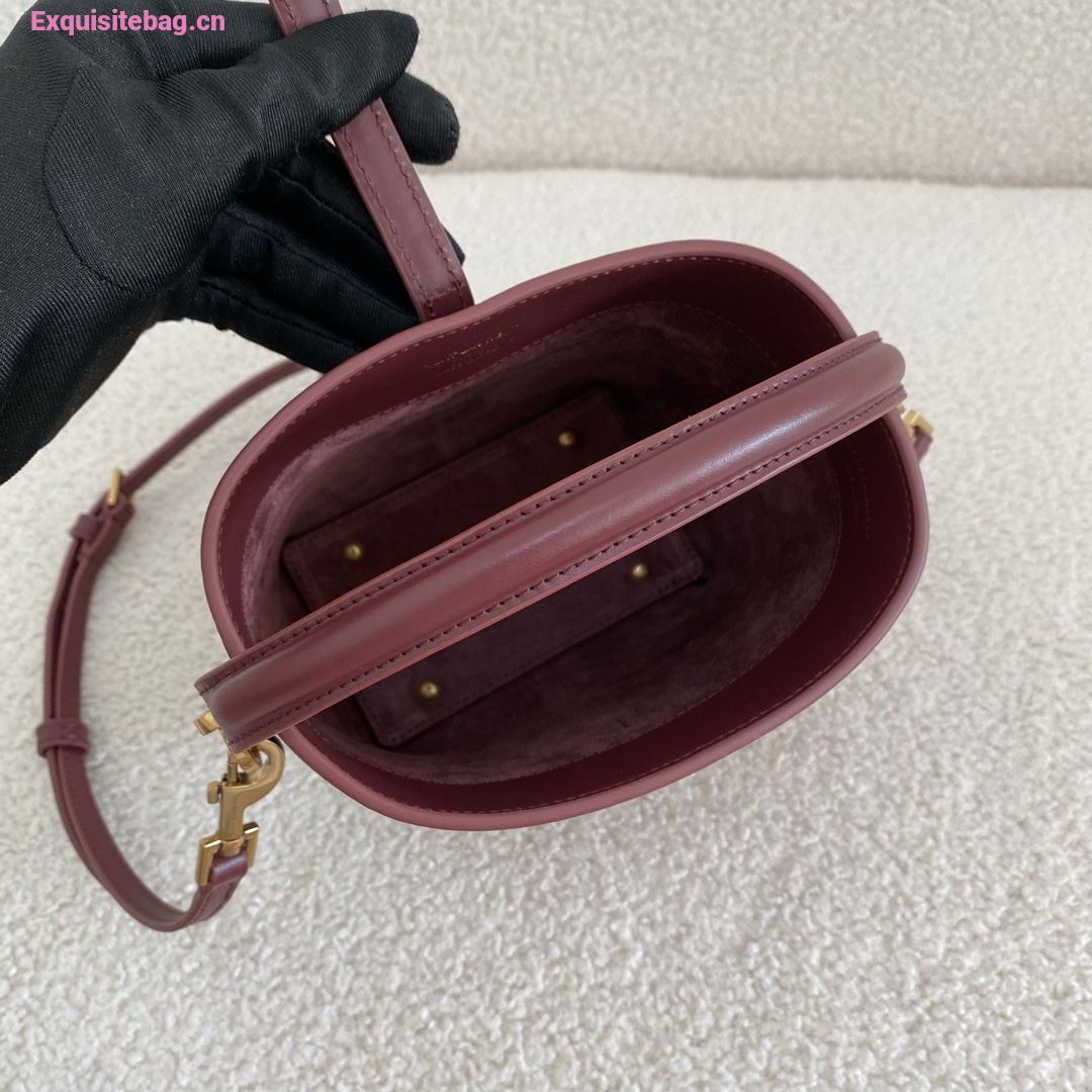 Saint Laurent LE 37 Mini Bucket Bag Burgundy