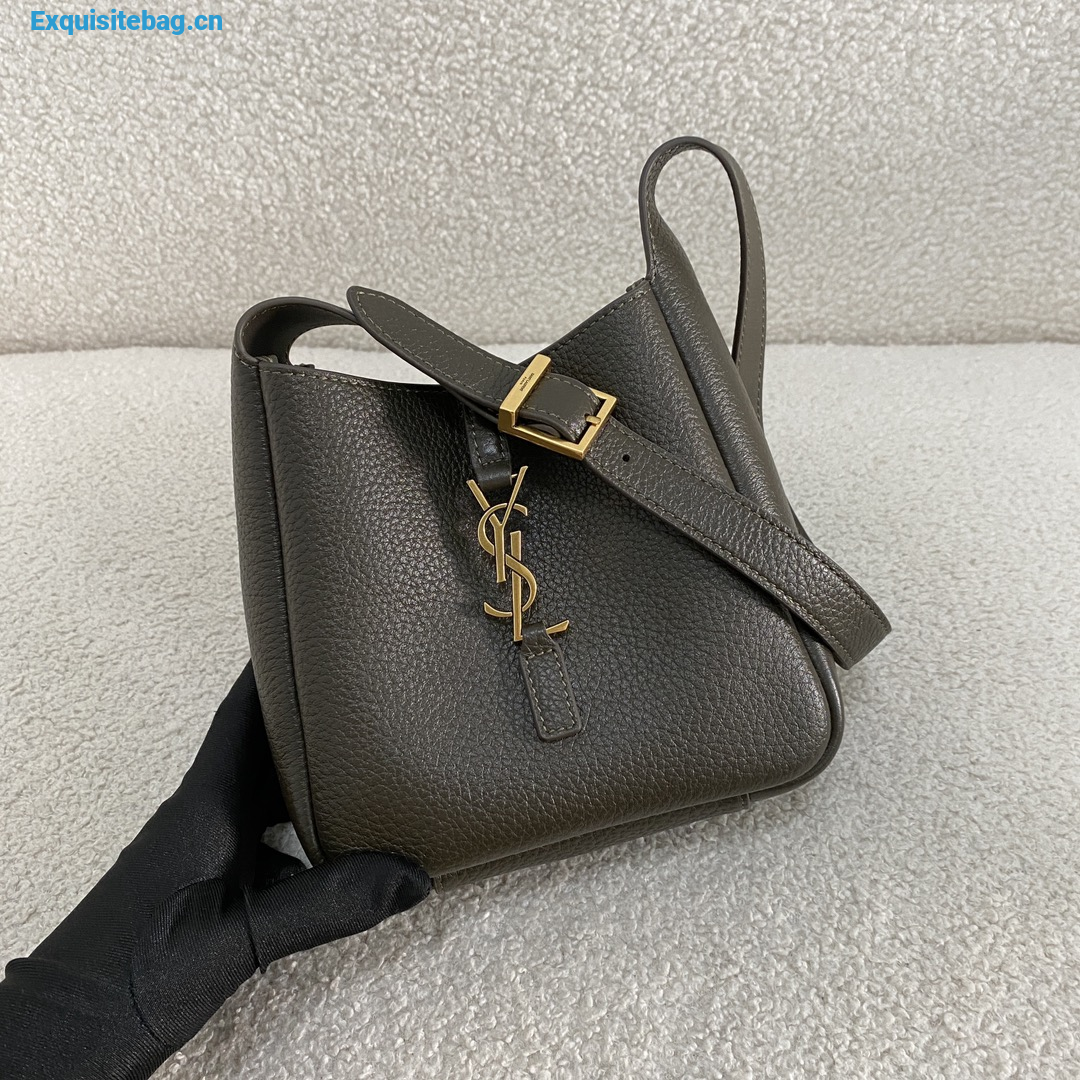 Saint Laurent Le 5 7 Supple Baby Shoulder Bag in Grained Leather