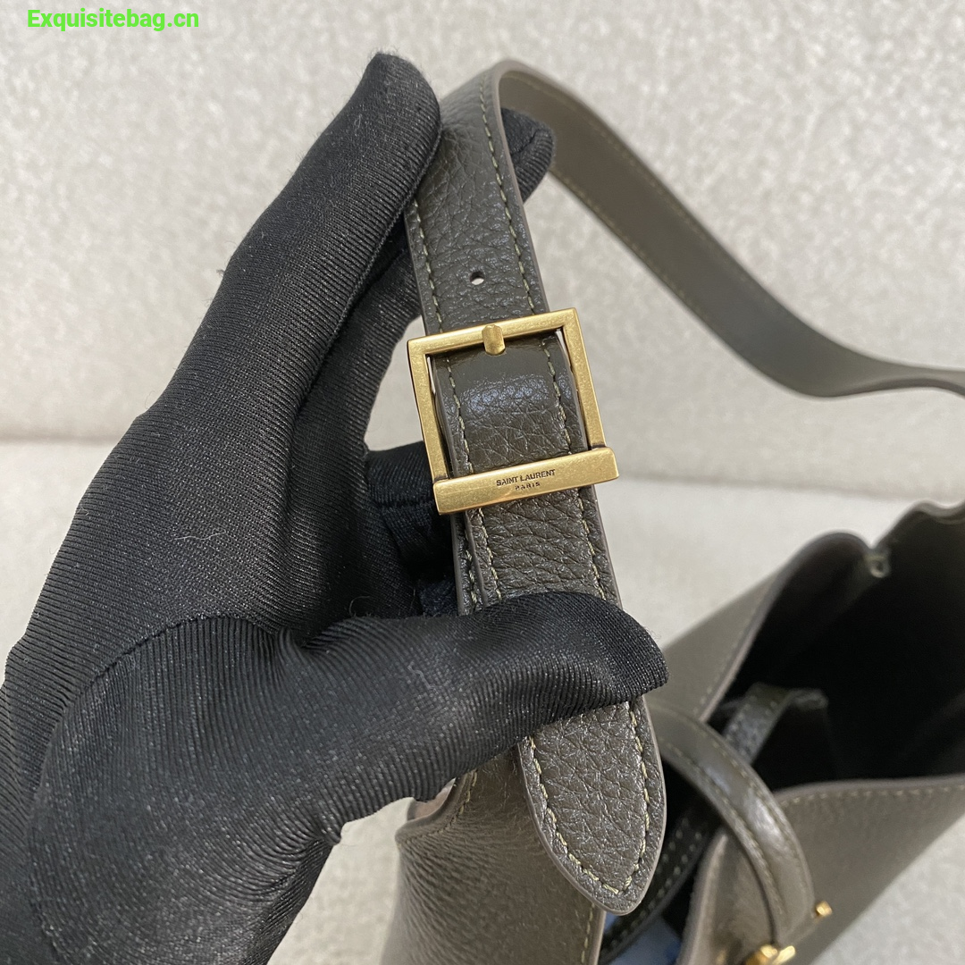 Saint Laurent Le 5 7 Supple Baby Shoulder Bag in Grained Leather