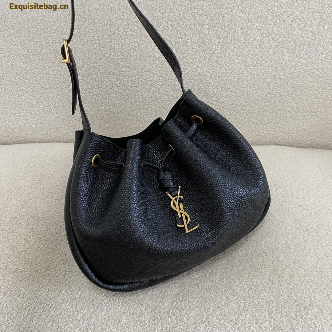 Saint Laurent Paris VII Small Hobo Bag Black