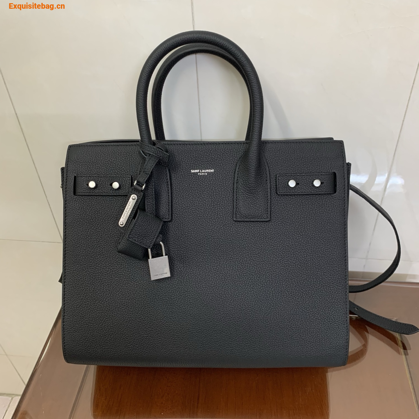 Saint Laurent Grained Calfskin Baby Sac De Jour Souple Black