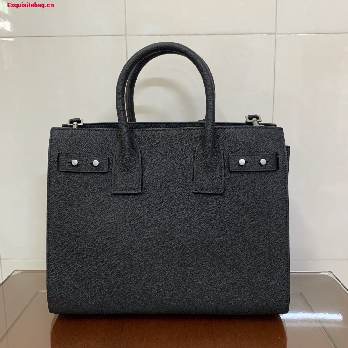 Saint Laurent Grained Calfskin Baby Sac De Jour Souple Black