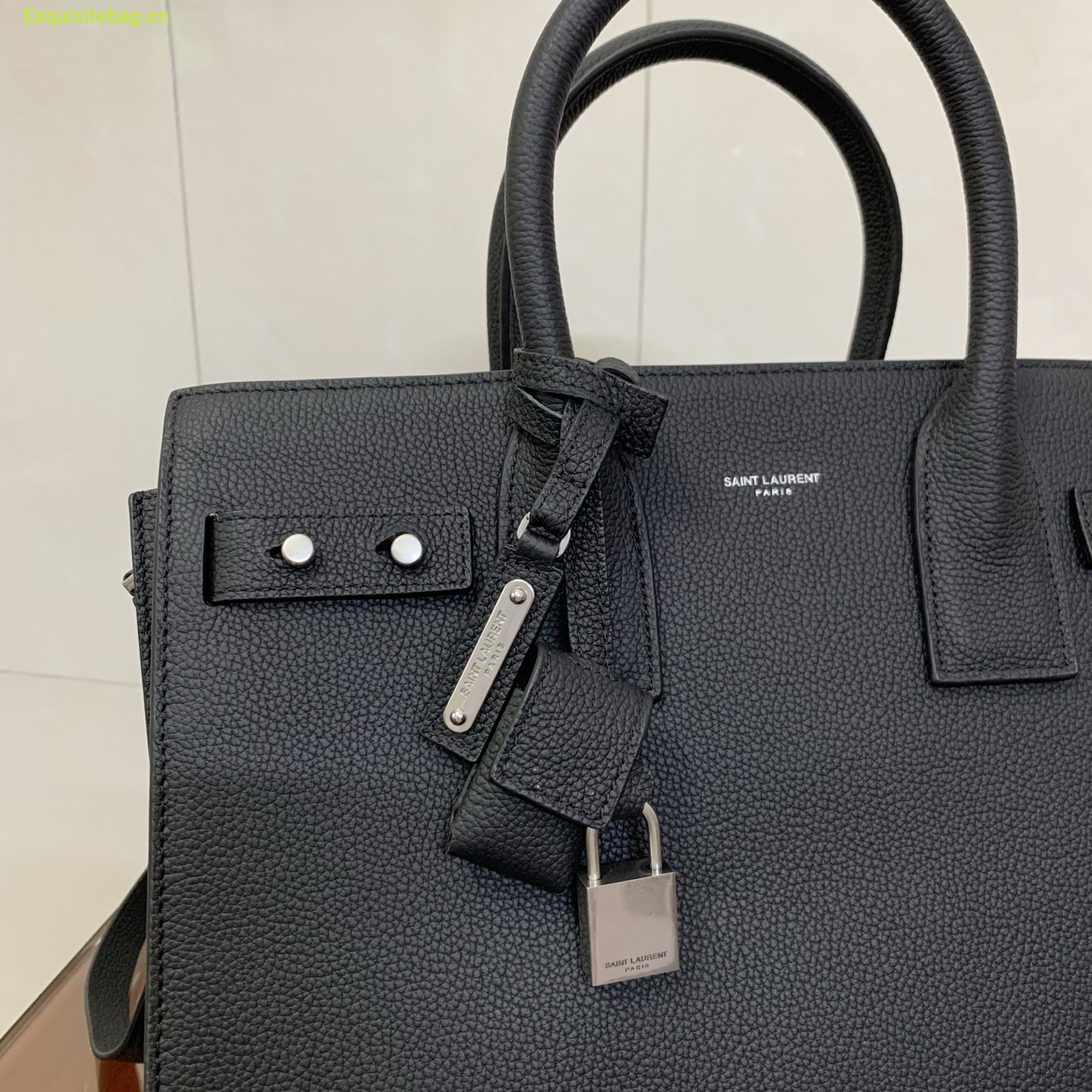 Saint Laurent Grained Calfskin Baby Sac De Jour Souple Black