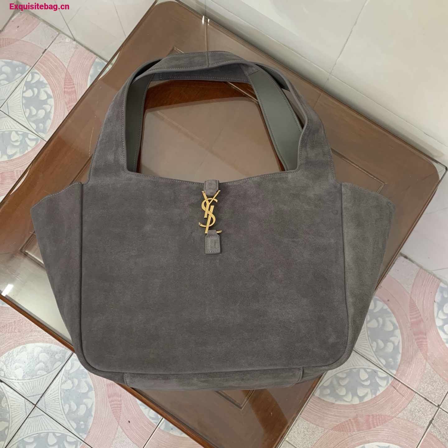 Saint Laurent Le 5 7 Bea Suede leather tote bag