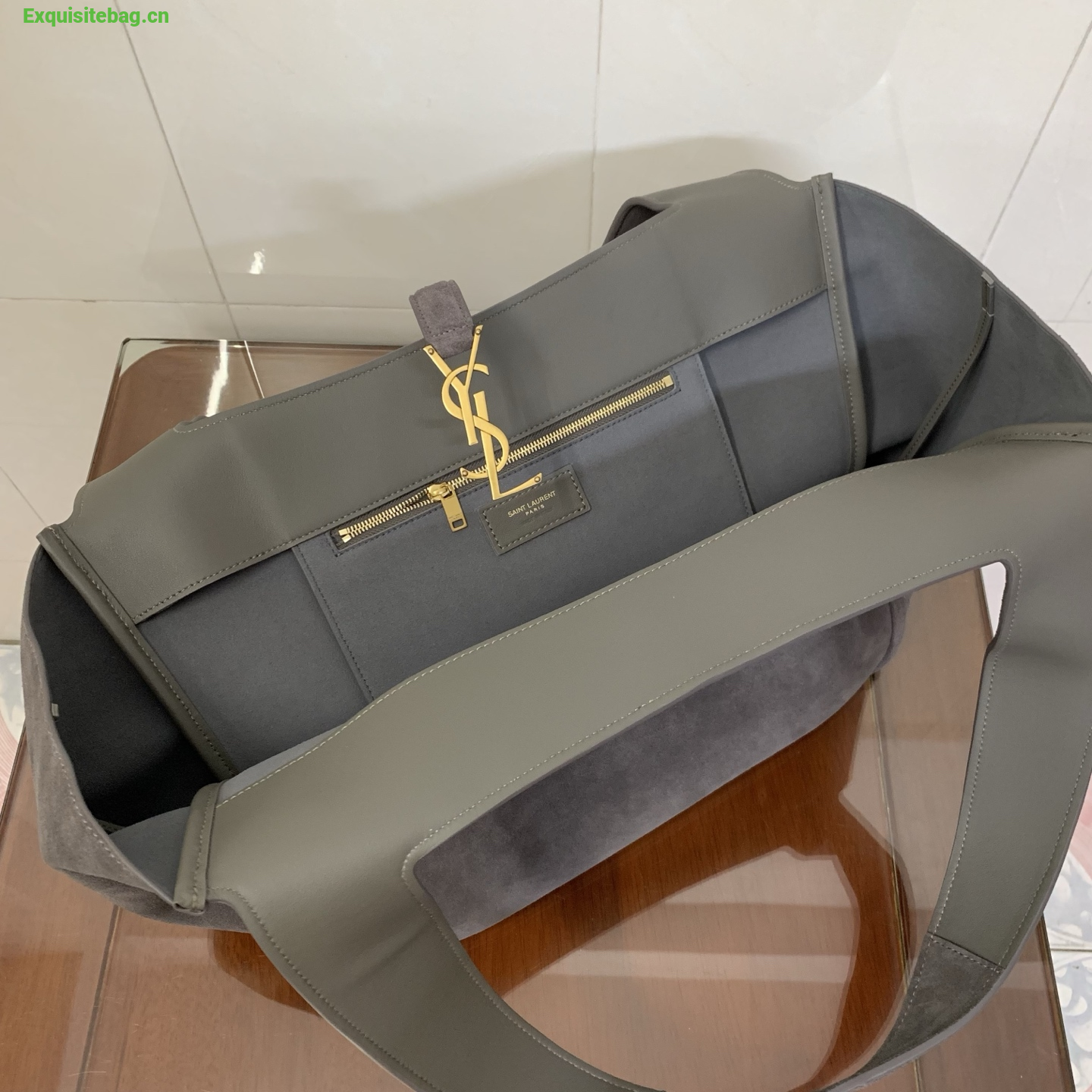 Saint Laurent Le 5 7 Bea Suede leather tote bag