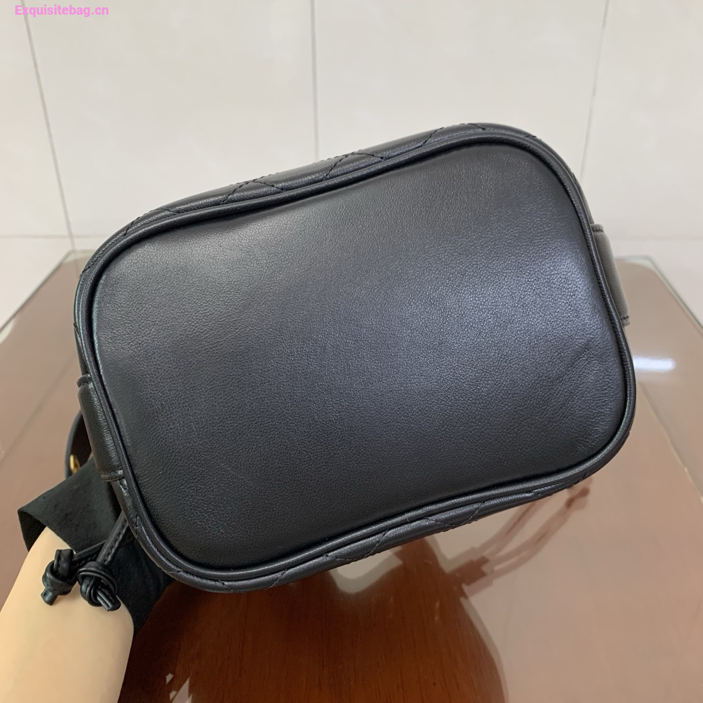 Saint Laurent Cassandra Mini leather bucket bag Balck