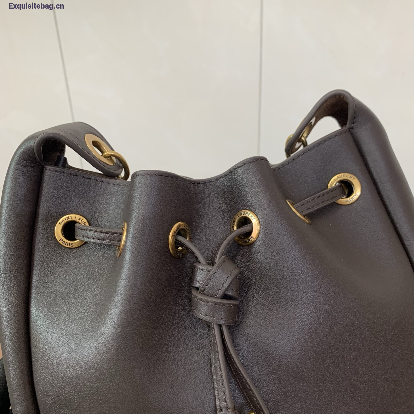 Saint Laurent Cassandre Drawstring leather bucket bag