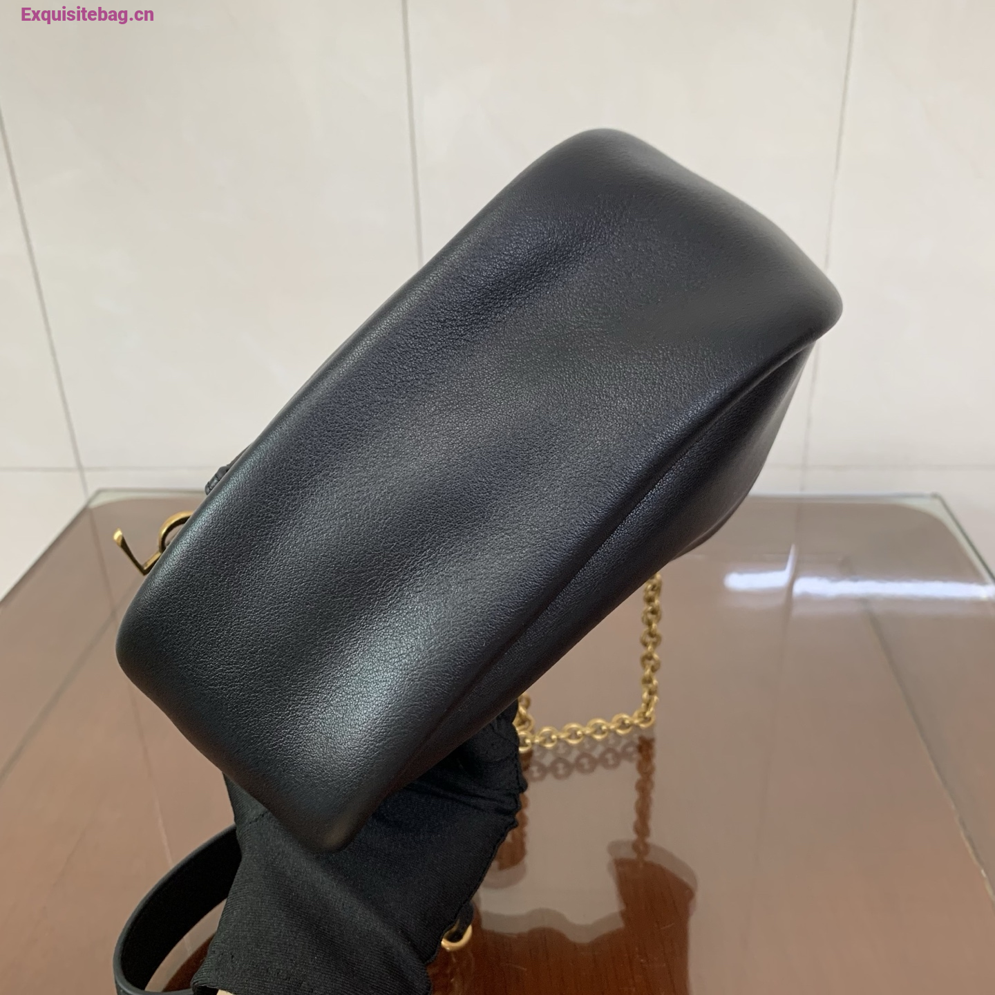 Saint Laurent Cassandre Drawstring leather bucket bag Balck