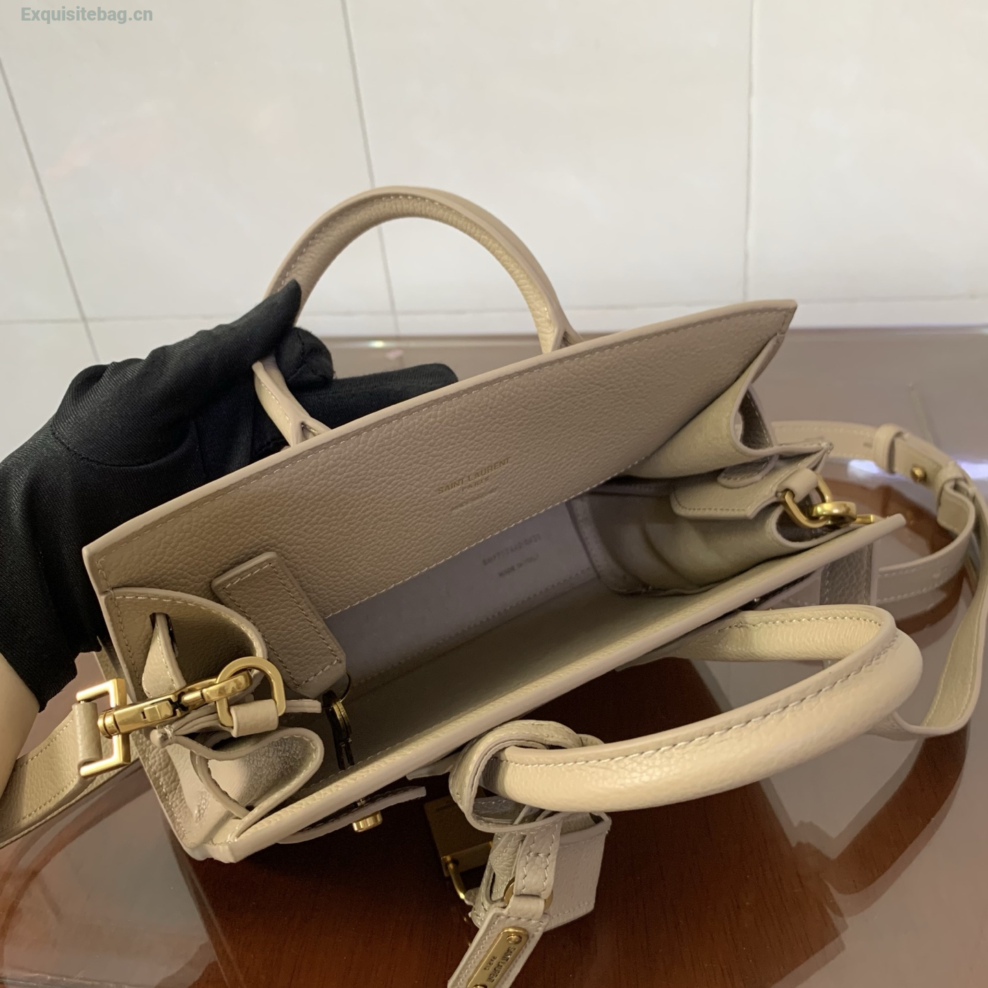 Saint Laurent Sac De Jour Tote Bag Beige