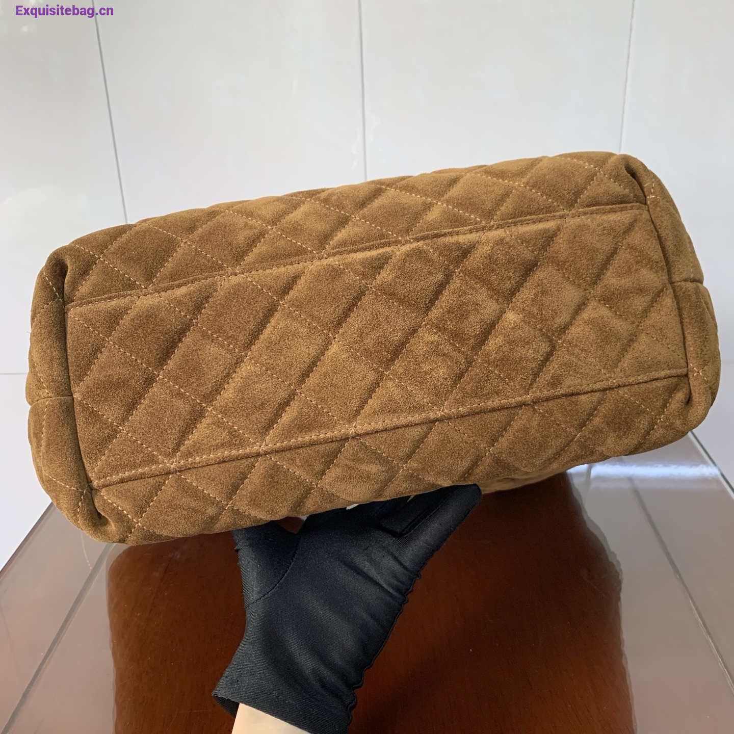 Saint Laurent Icare Medium Quilted Suede Leather Tote Bag Orange