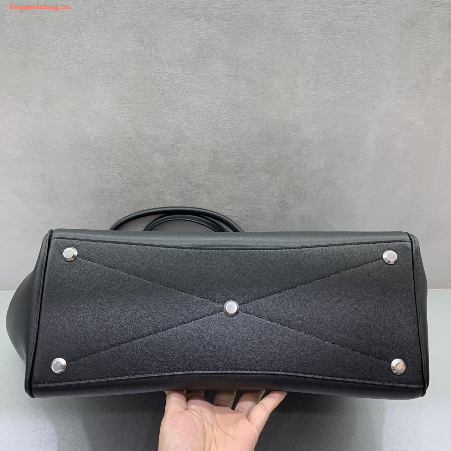 Balenciaga black medium Bel Air Carry All calfskin handbag