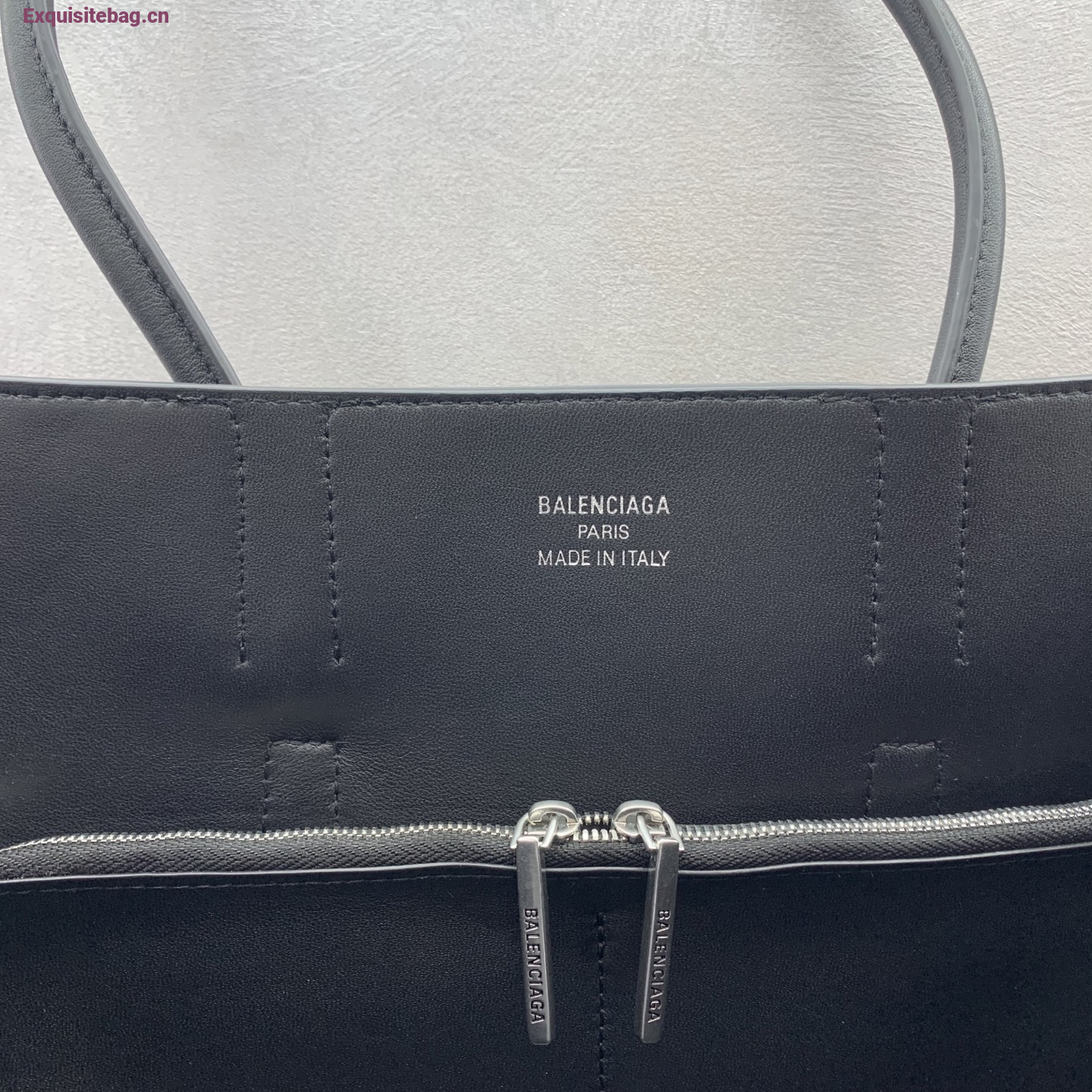 Balenciaga black medium Bel Air Carry All calfskin handbag