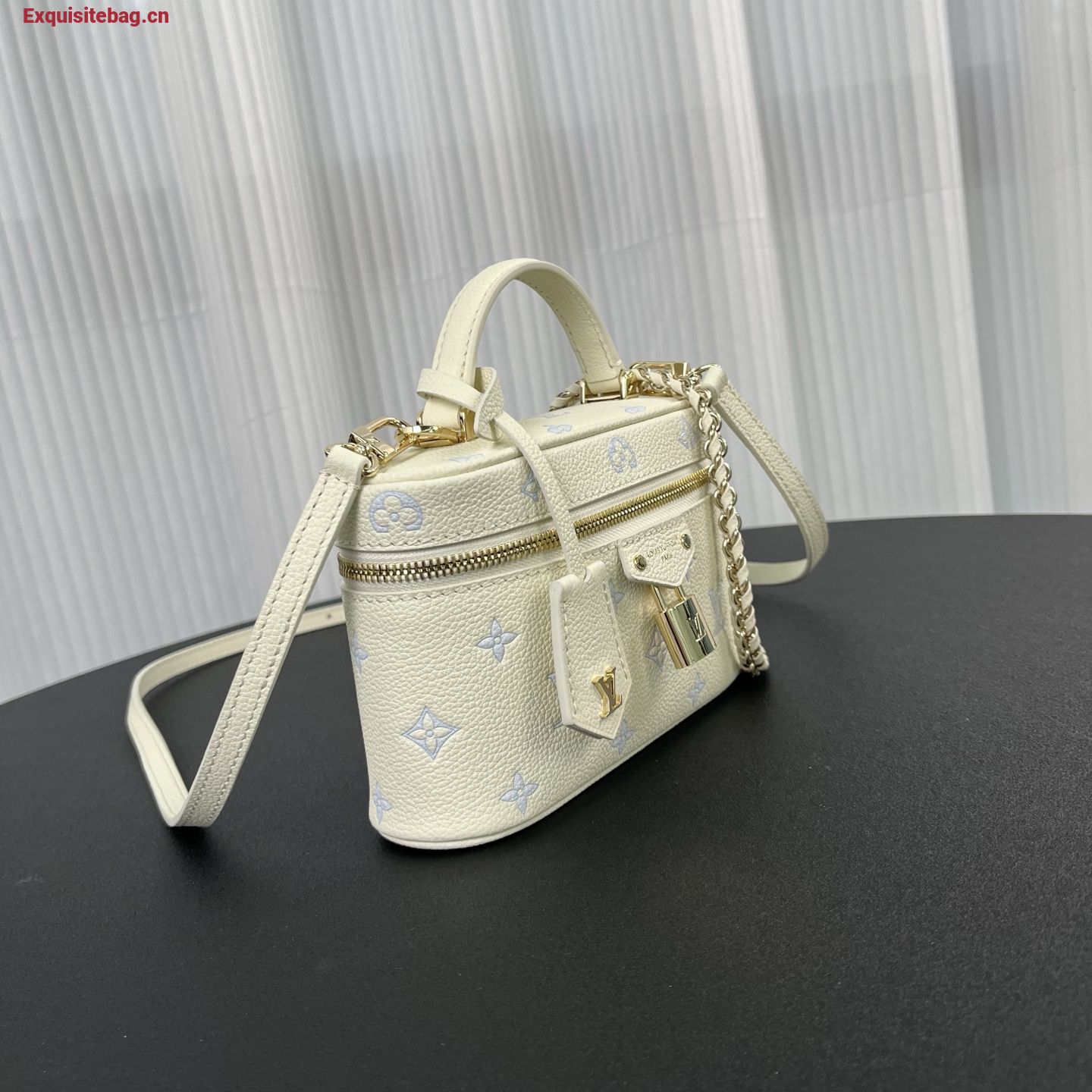 Louis Vuitton Vanity Chain Pouch in white leather
