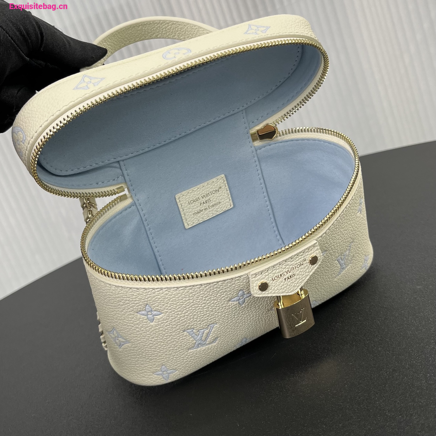 Louis Vuitton Vanity Chain Pouch in white leather