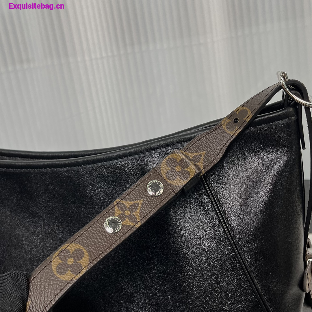 Louis Vuitton black leather shoulder bag