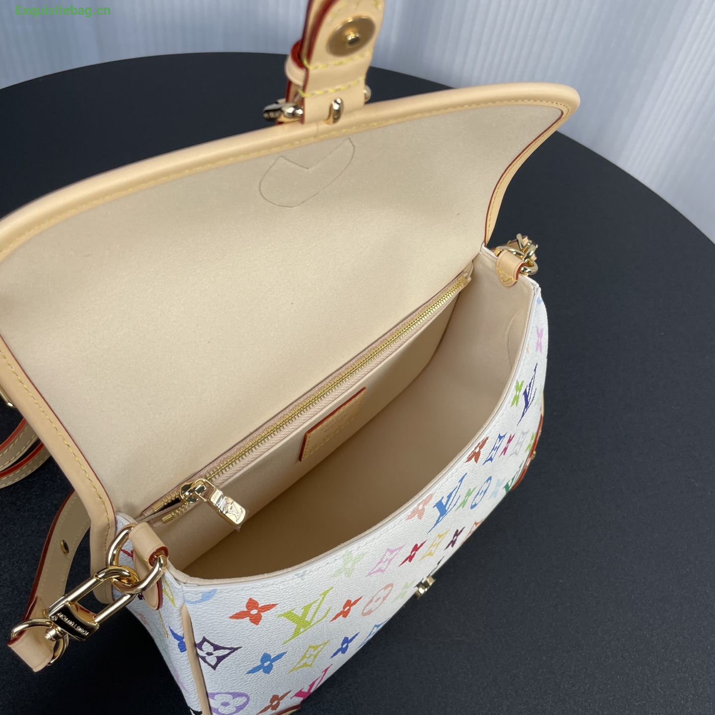 Louis Vuitton x Murakami collaboration white monogram Diana bag