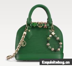 Louis Vuitton Alma Mini LV&I CUSTOMIZABLE K00015 green