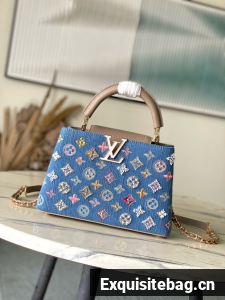 Louis Vuitton Capucines BB M12947 gray&Denim Blue