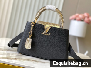 Louis Vuitton Capucines BB M89369 black&gold Snake skin
