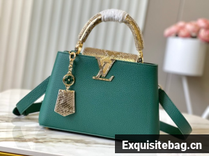 Louis Vuitton Capucines BB M89369 green&gold Snake skin