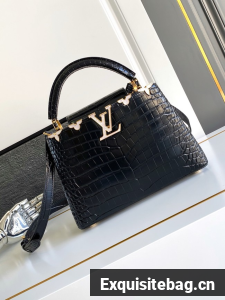 Louis Vuitton Capucines Crocodile pattern BB M86154 BLACK